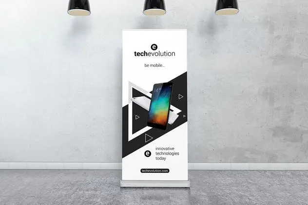 易拉宝Banner广告设计展示样机 Roll Up Banner Stand Mockup插图(5)