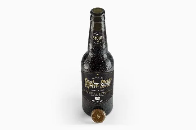 黑色啤酒瓶外观样机 Beer Black Bottle Mockup插图(7)