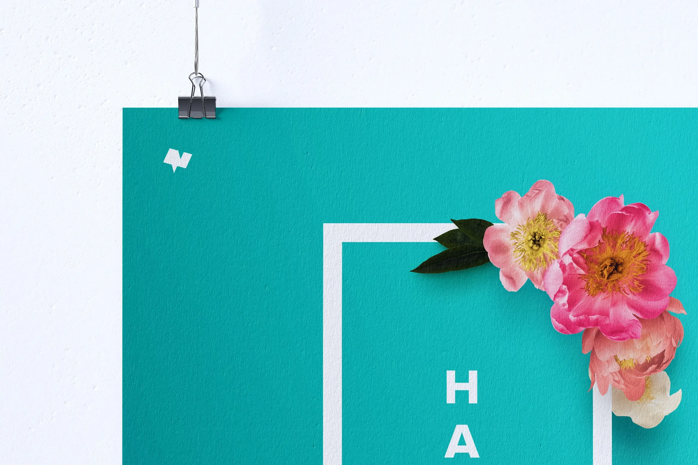 海报排版设计悬挂张贴效果预览样机模板 2:3 portrait hanging poster mockup插图(1)