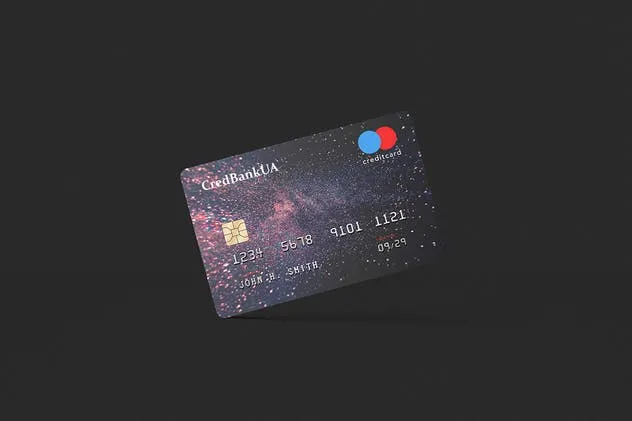 压花信用卡样机模板 85×55 Landscape Credit Card Mockup插图(8)