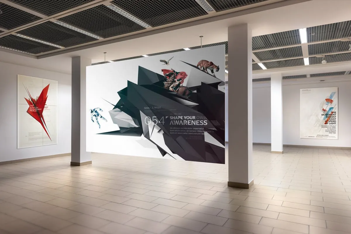 展厅画廊广告海报样机V.1 Gallery Poster Mockup v.1