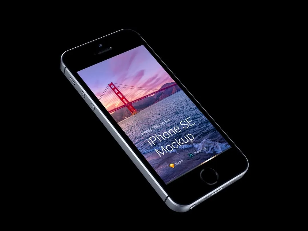 超级主流桌面&移动设备样机系列：iPhone SE 智能手机样机 [兼容PS,Sketch;共3.13GB]插图(7)