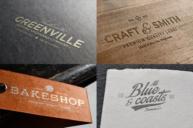 复古服饰吊牌印刷品牌Logo徽标样机套装Vol.3 Logo Mock-ups Vol.3插图(1)