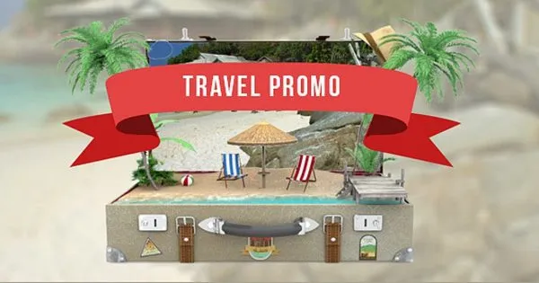 行李箱3D立体动画假期旅行主题AE视频模板 Travel Promo
