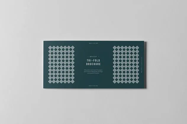 三折页长方形小册子样机 Tri-Fold DL Horizontal Brochure Mock-up插图(8)