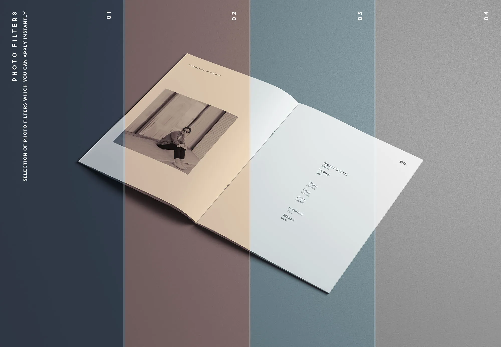 美国信纸尺寸企业宣传单印刷效果图样机PSD模板 US Letter PSD Brochure Mockup插图(9)