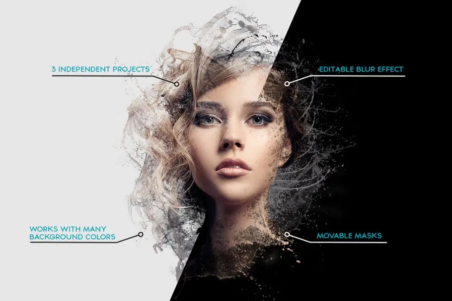 人像水框特效样机模板 Water Frame Mockup插图(1)