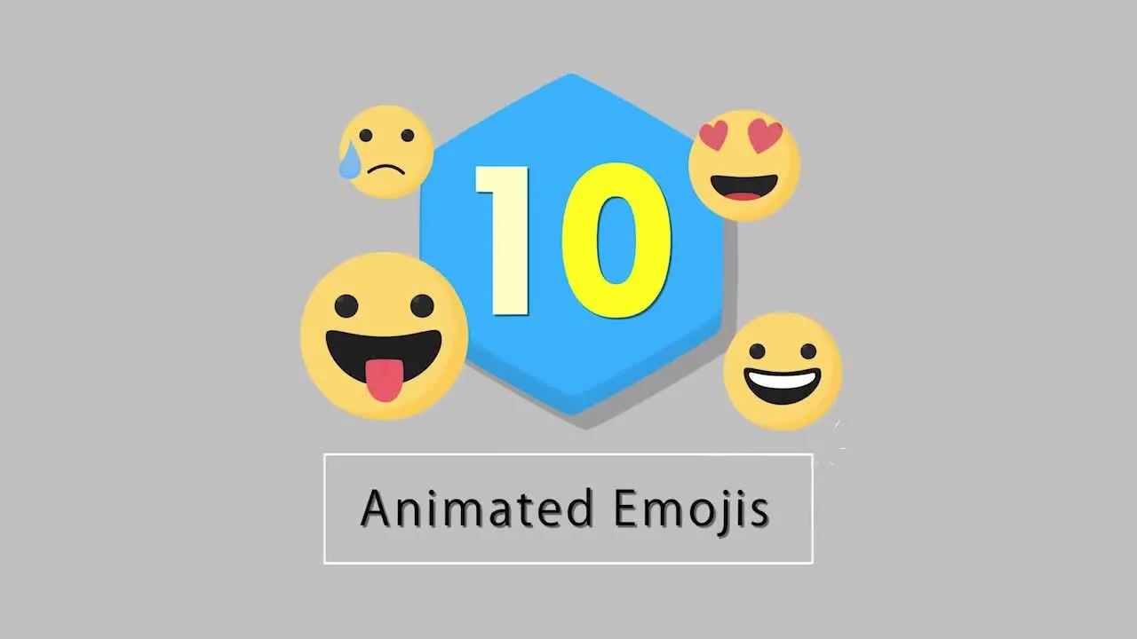 10个动画平面表情符号像素设计精选AE模板