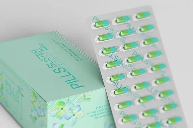 胶囊药物纸盒包装样机 Pills Blister/ Paper Box Mockup插图(11)