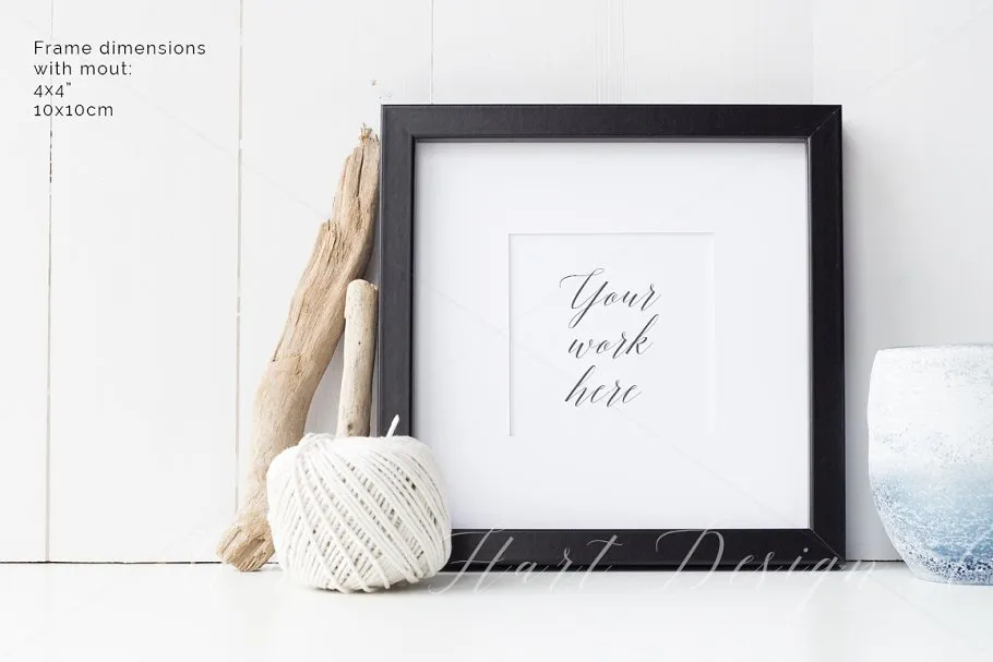 正方形相框样机 Square frame mock up – WM8269 – Psd插图(1)