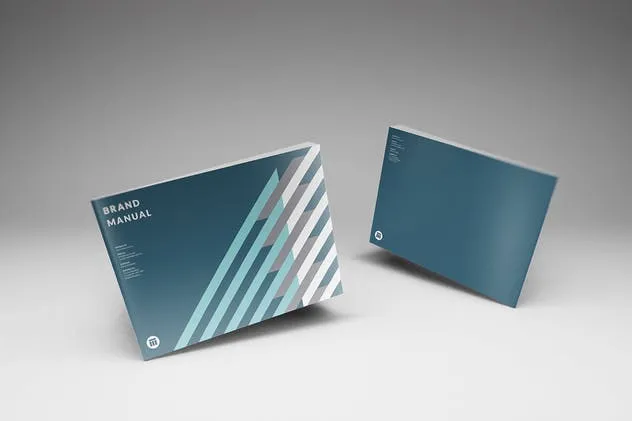 A4横向摄影画册宣传册样机 A4 Landscape Brochure Mockups插图(6)