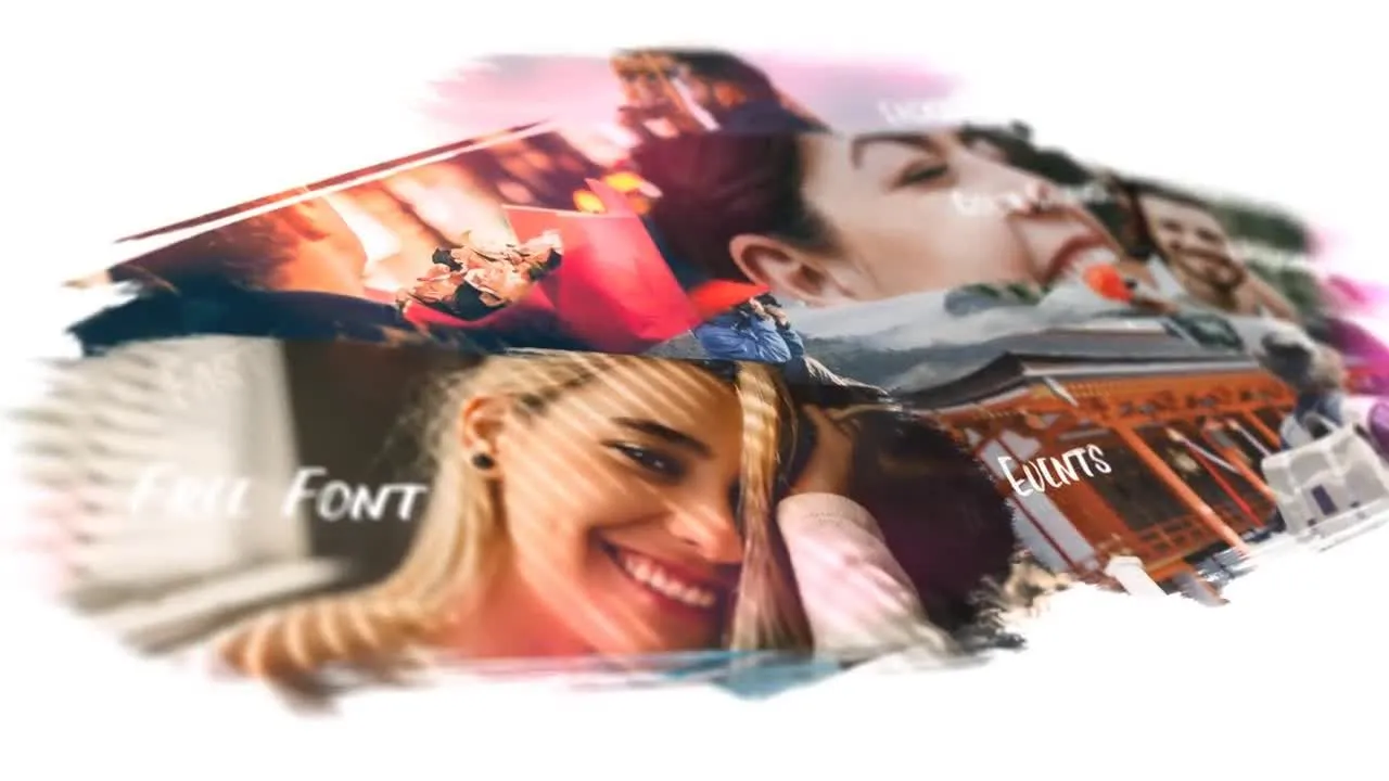 水彩笔刷转场像素设计精选AE模板