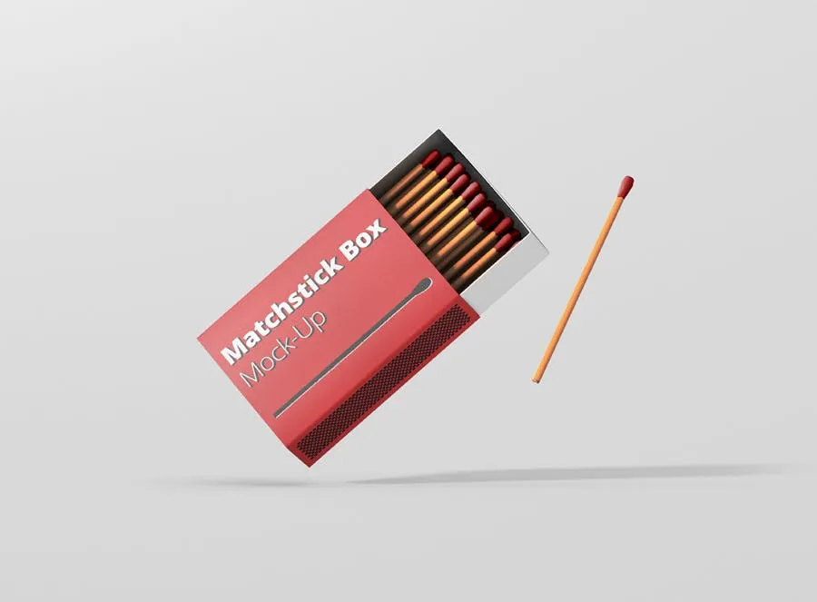 少见稀有的火柴盒包装设计VI样机展示模型mockups插图(9)