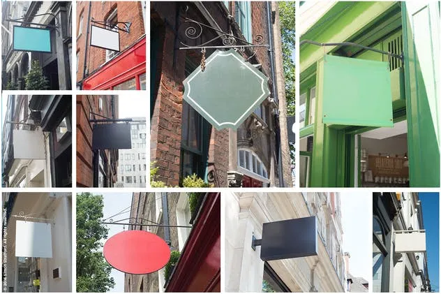 店铺店招广告牌店招样机 Shop sign mockups 1插图(1)