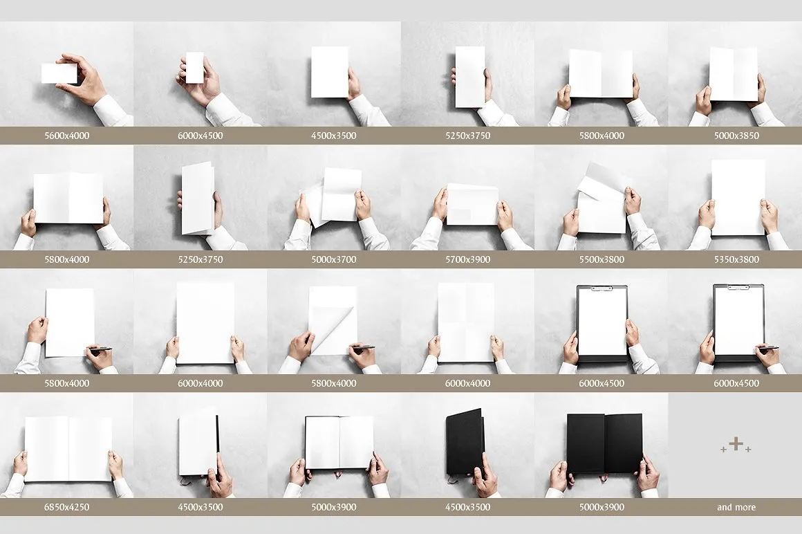 纸张样机集合（信纸、信封、笔记本内页、名片和折页等）Paper mockups bundle插图(3)