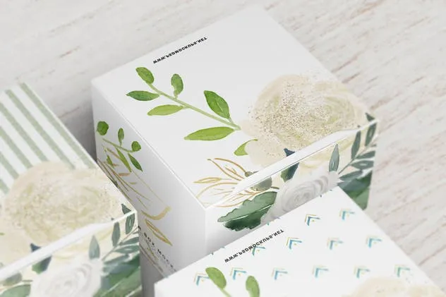 方形礼品纸盒包装样机V1 Square Box Mockup 01插图(3)