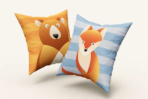 方形枕头靠枕印花设计样机 Square Pillow MockUp插图(9)