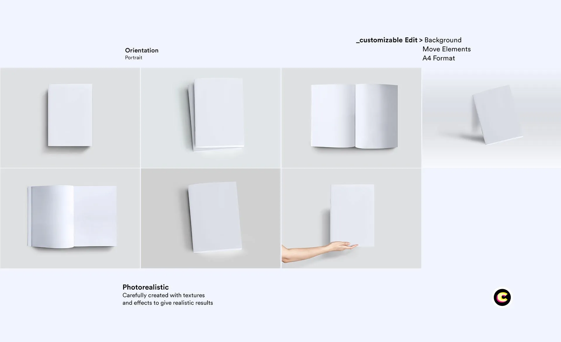 企业品牌画册/宣传册封面设计效果图样机素材库精选 Brochure Mockup插图(4)