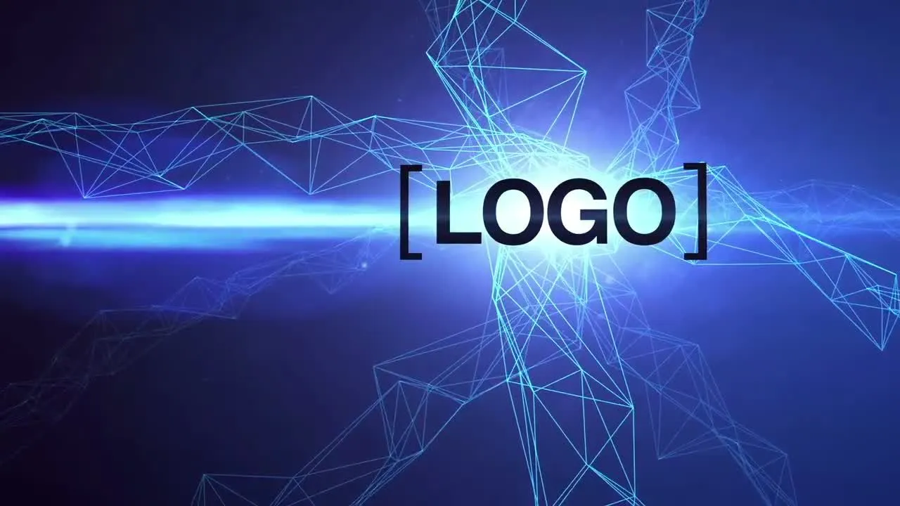 几何蓝色过渡Logo 像素设计精选AE模板