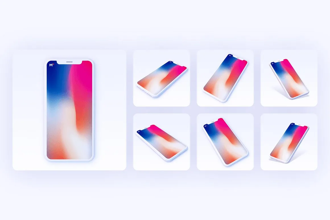 素材库下午茶：7款最受欢迎的iPhone X Clay模型 Mockups插图(9)