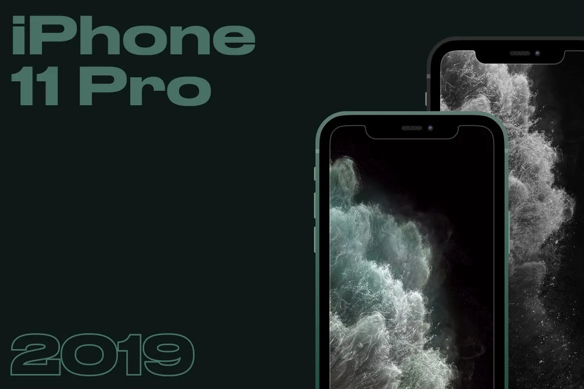 简易设计风格iPhone 11 Pro手机样机 iphone 11 pro mockup