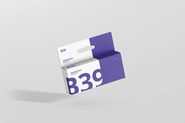 带挂钩的宽小矩形盒子样机 Box Mockup – Wide Small Rectangle with Hanger插图(1)