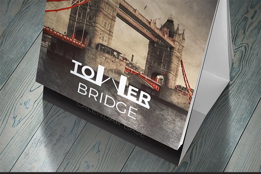 桌面日历封面设计展示样机 Table Calendar Mockups v.1插图