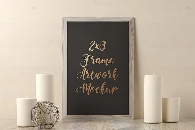 艺术作品画框展示样机合集 Frame Artwork Mockup – Light Interior Set插图(1)