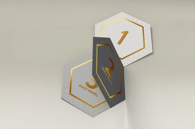 六角形折叠式小册子样机 Hexagon Fold Out Style Brochure插图(3)