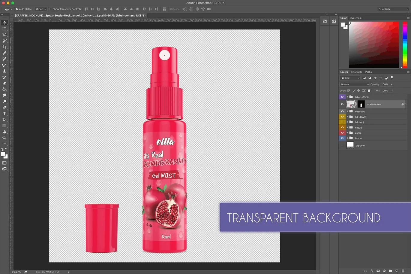 保湿喷雾瓶外观设计样机模板[10ml规格] Spray Bottle Mockup v. 10ml-A插图(6)