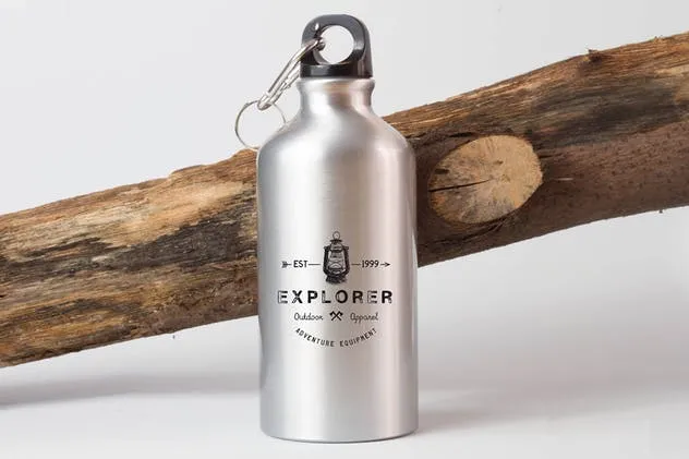 钢本色运动水杯样机展示模板 Sport Bottle Mock Up插图(1)