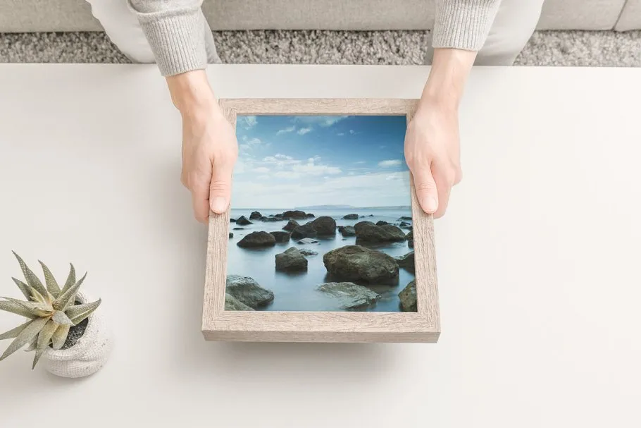 10款实木相框画框样机 10 Wooden Picture Frame Mockups插图(8)