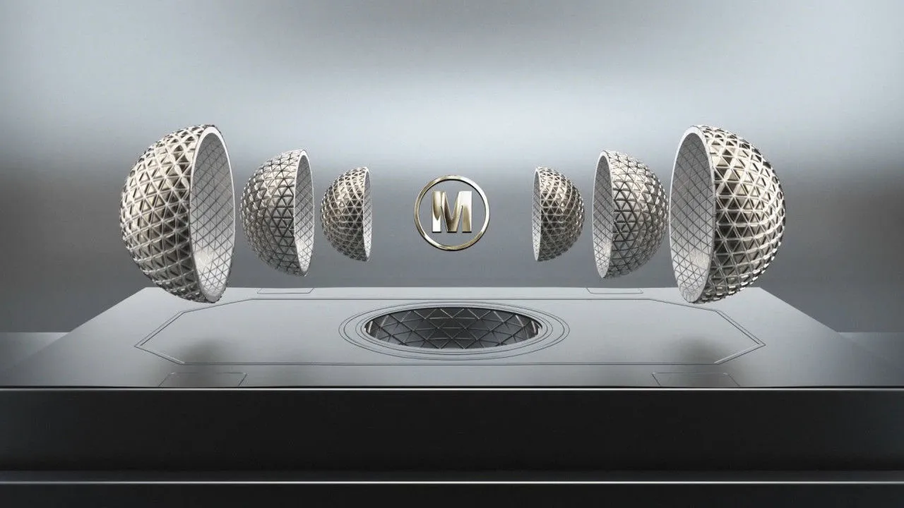 未来派金徽标揭示像素设计精选AE模板