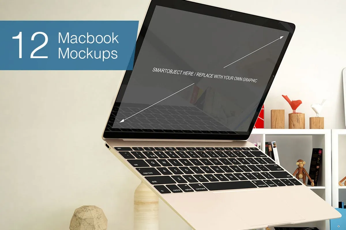 12款Macbook笔记本电脑设备样机 Laptop Mockup – 12 Poses插图