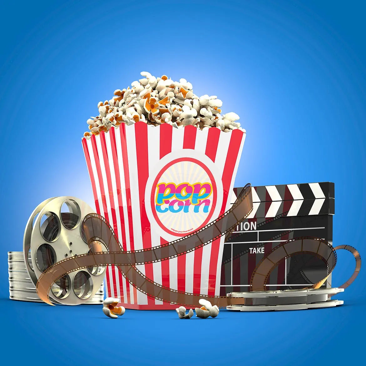 电影之夜爆米花电影院场景样机模板 Movie Night Mockup插图(2)