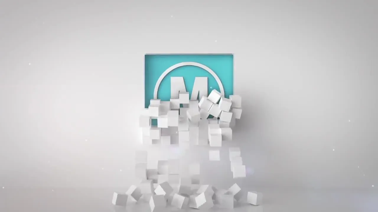 小型动态动画3D立方体像素设计精选AE模板