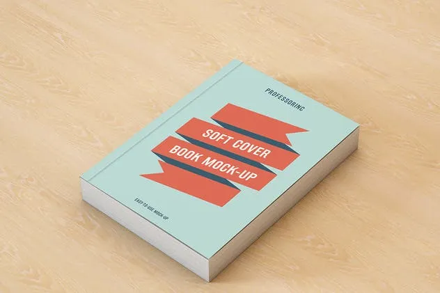 简装软封面书印刷品样机 Soft Cover Book Mock-Up插图(5)