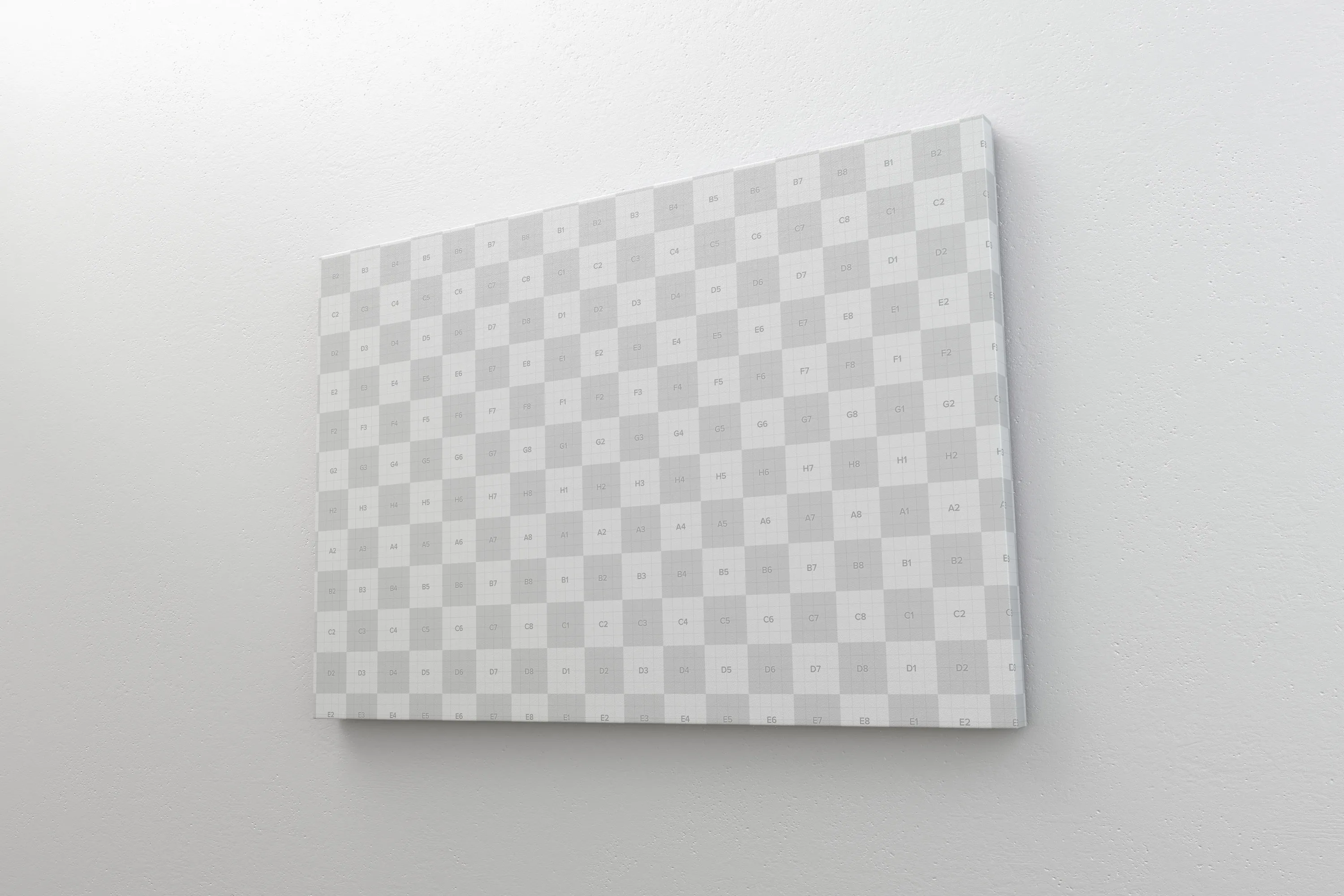 挂墙画框画布艺术作品＆照片展览右视图样机素材 3:2 Landscape Canvas Mockup Hanging on Wall, Right View插图