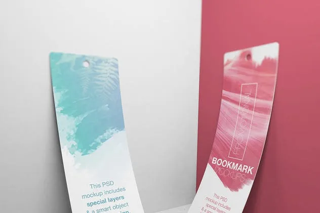 促销广告书签样机模板 Promotional Bookmark Mockup插图(14)