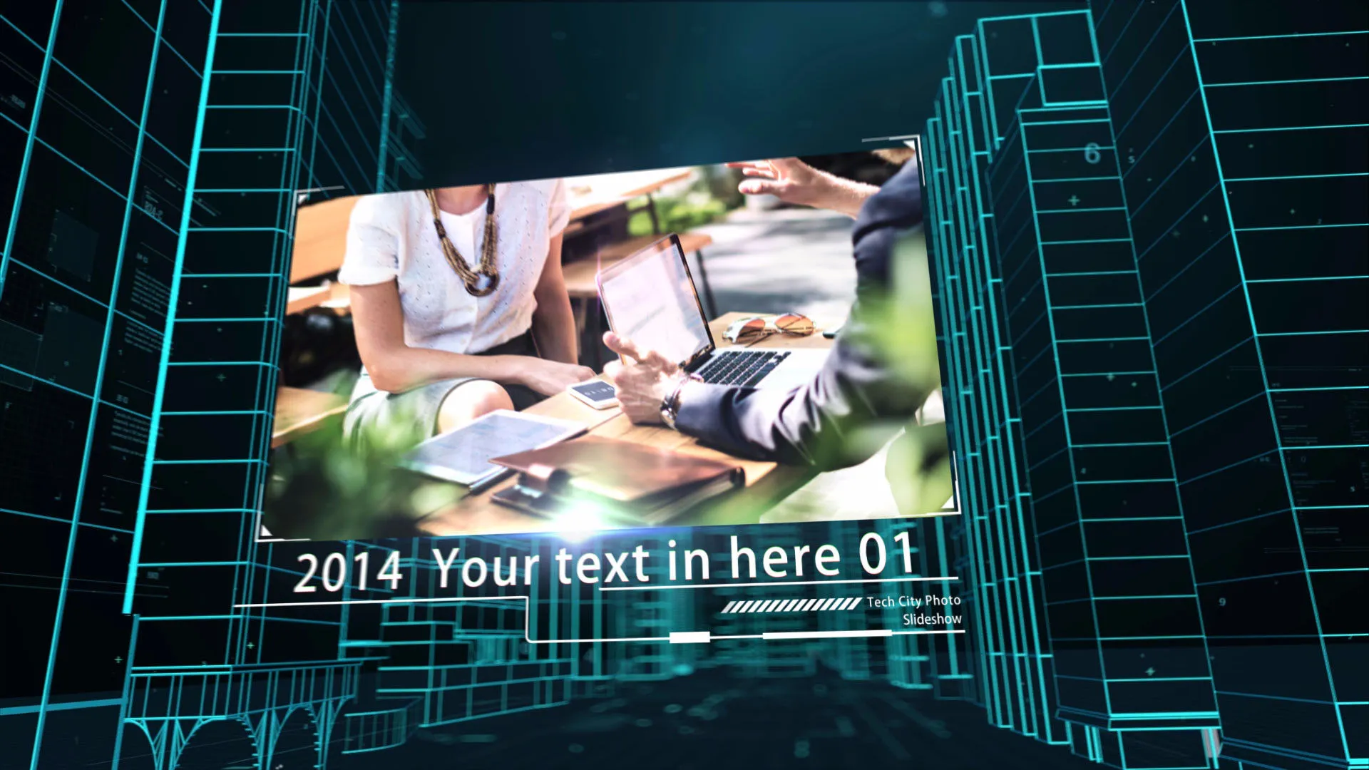 科技城照片幻灯片展示像素设计精选AE模板