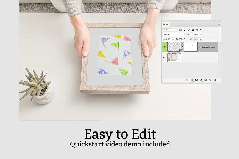 10款实木相框画框样机 10 Wooden Picture Frame Mockups插图(4)