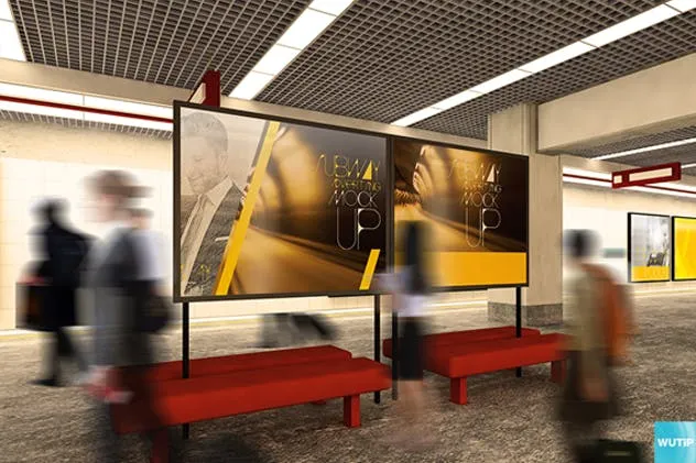地铁海报广告牌灯箱广告牌样机模板 Subway Advertising Mockups插图(12)