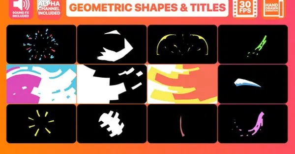 几何图形动画amp;视频字幕动画Premiere素材 Geometric Shapes And Titles