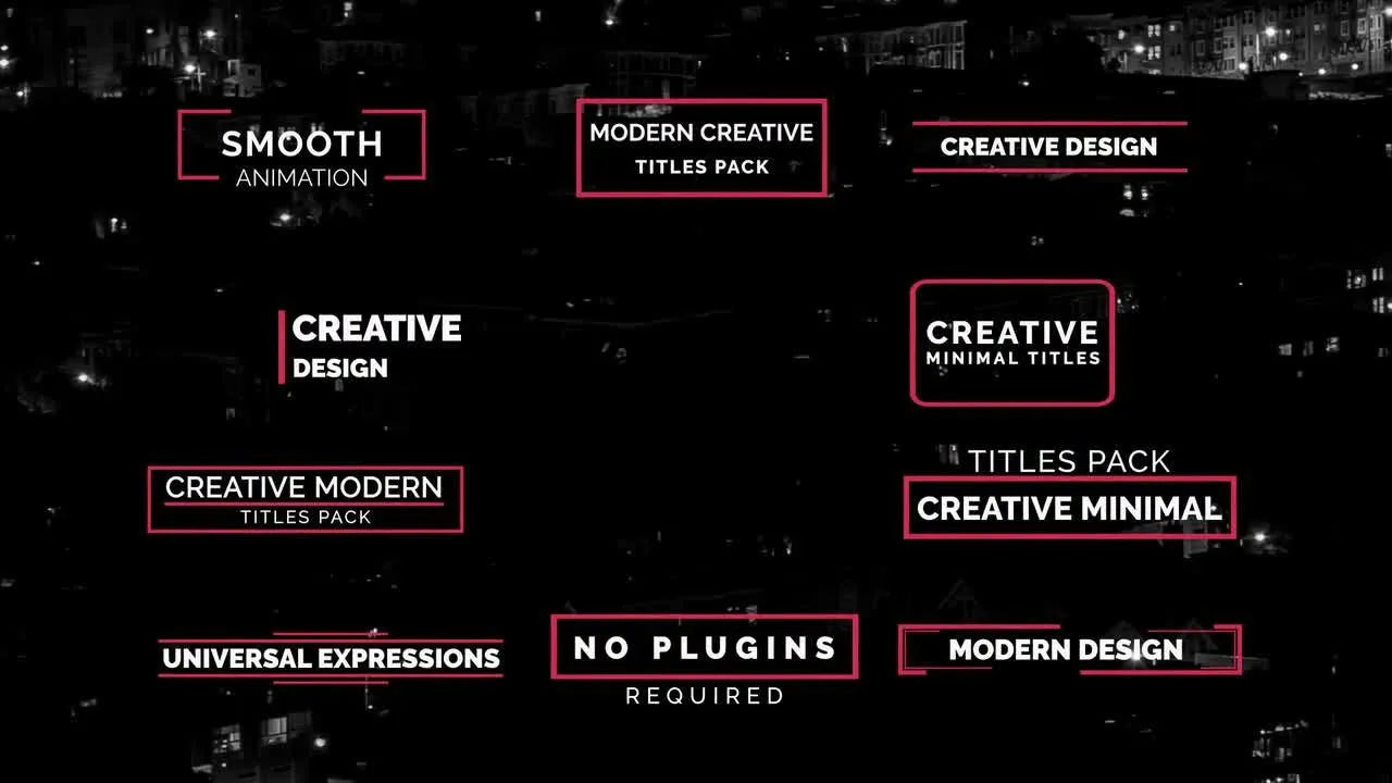 10个外观简洁的进度标题样式ae模板