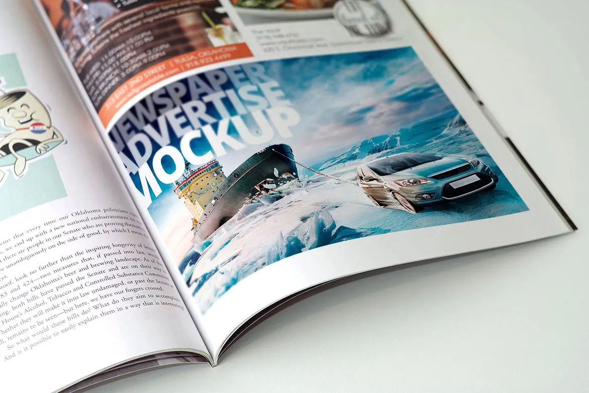 杂志广告设计印刷效果图样机模板v1 Magazine Advert Mockups插图(1)