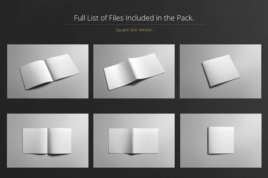 方形画册样机模板 Square Brochure Mock-Up插图(4)