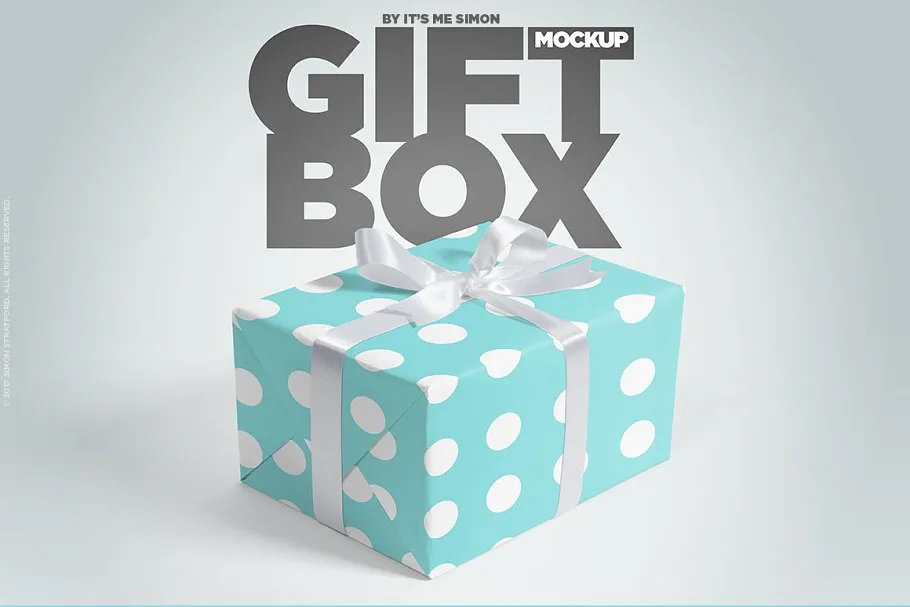 礼品盒包装盒样机 Gift box mockup for photoshop插图