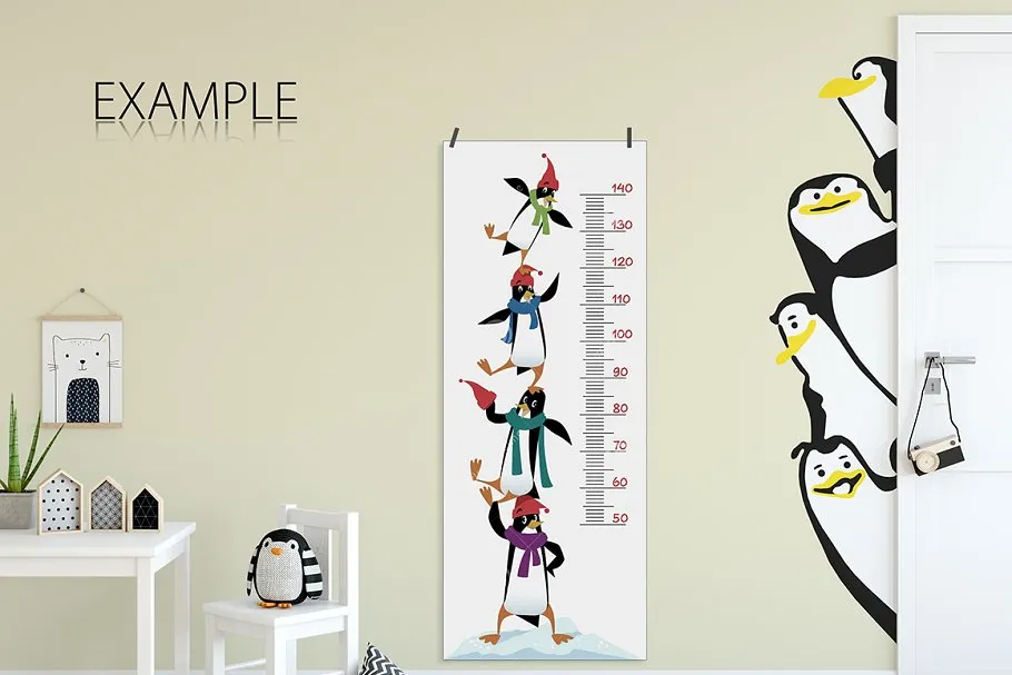 儿童卧室书房墙纸&相框样机 KIDS Interior WALL & FRAMES Mockup 3插图(17)