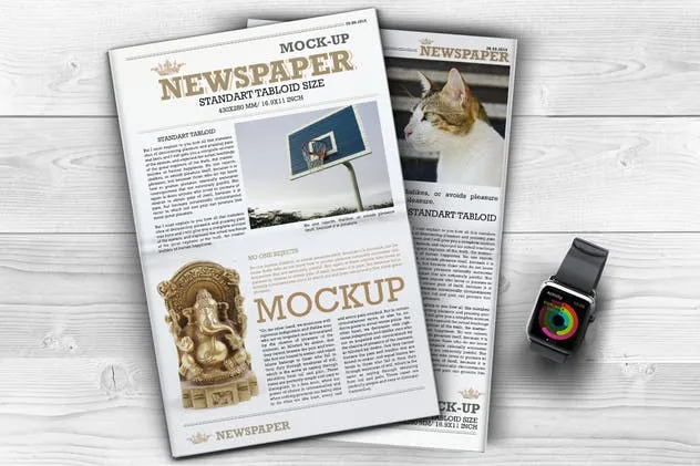 新闻报纸版式设计样机模板 Newspaper Mock-up插图(1)