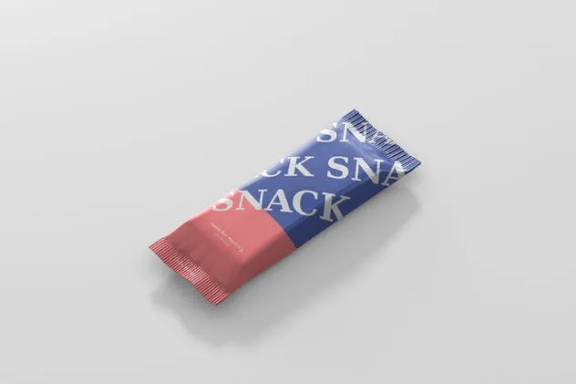 小吃/零食塑料袋包装样机模板 Snack Bar Mockup插图(4)